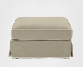 Pre Order: Henley Ottoman - Natural with White Piping